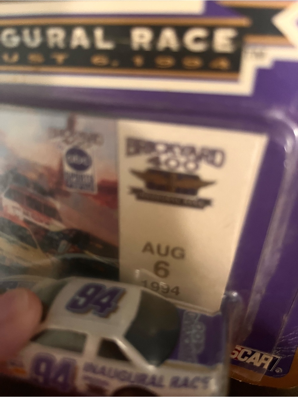Nascar 94 Inaugural Race Toy Car - White with Purple & Gold Accents - Picture 2 of 4